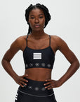 SUSTAINABLE SPORTS BRA INFRASPINATUS - BLACK WHITE STRIPES